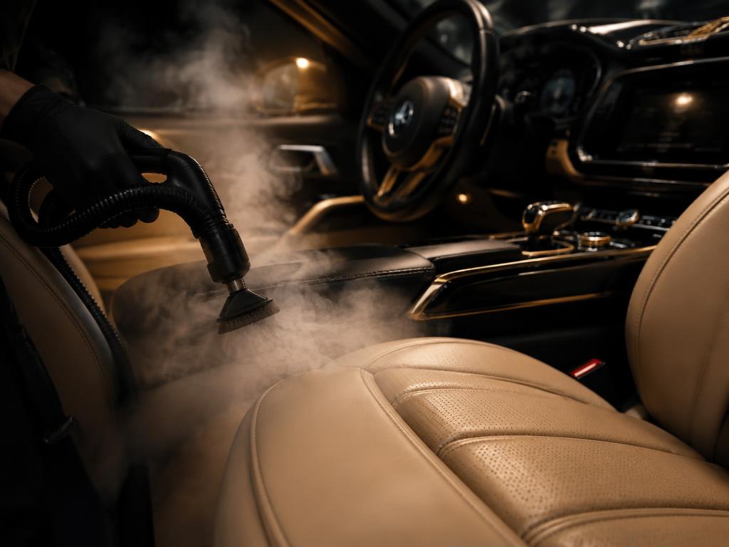 Steam-cleaned and conditioned leather interior